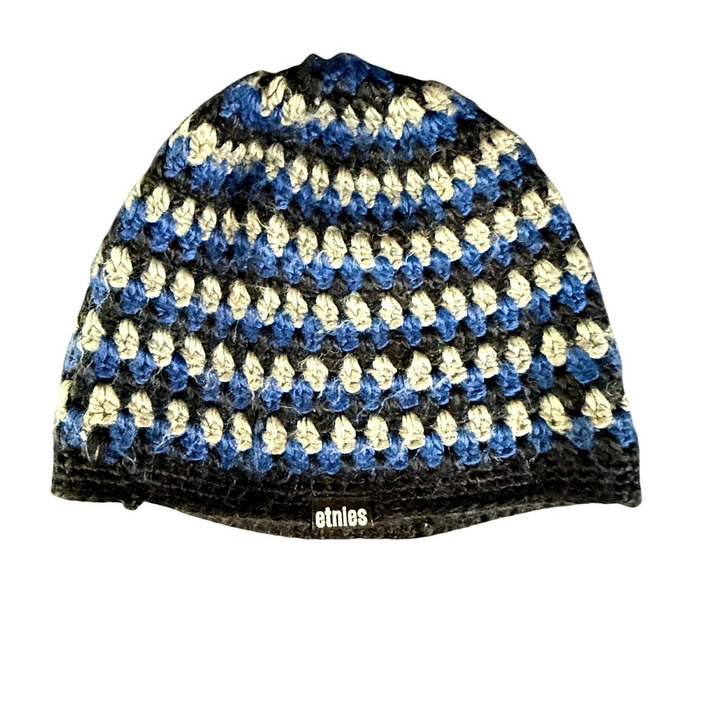 Vintage Y2K Etnies Crochet Knit Skater Grunge Beanie Street Gorpcore Size OSFM
